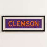 Framed Clemson Purple and Orange Bus Scroll - Tejas Country Club