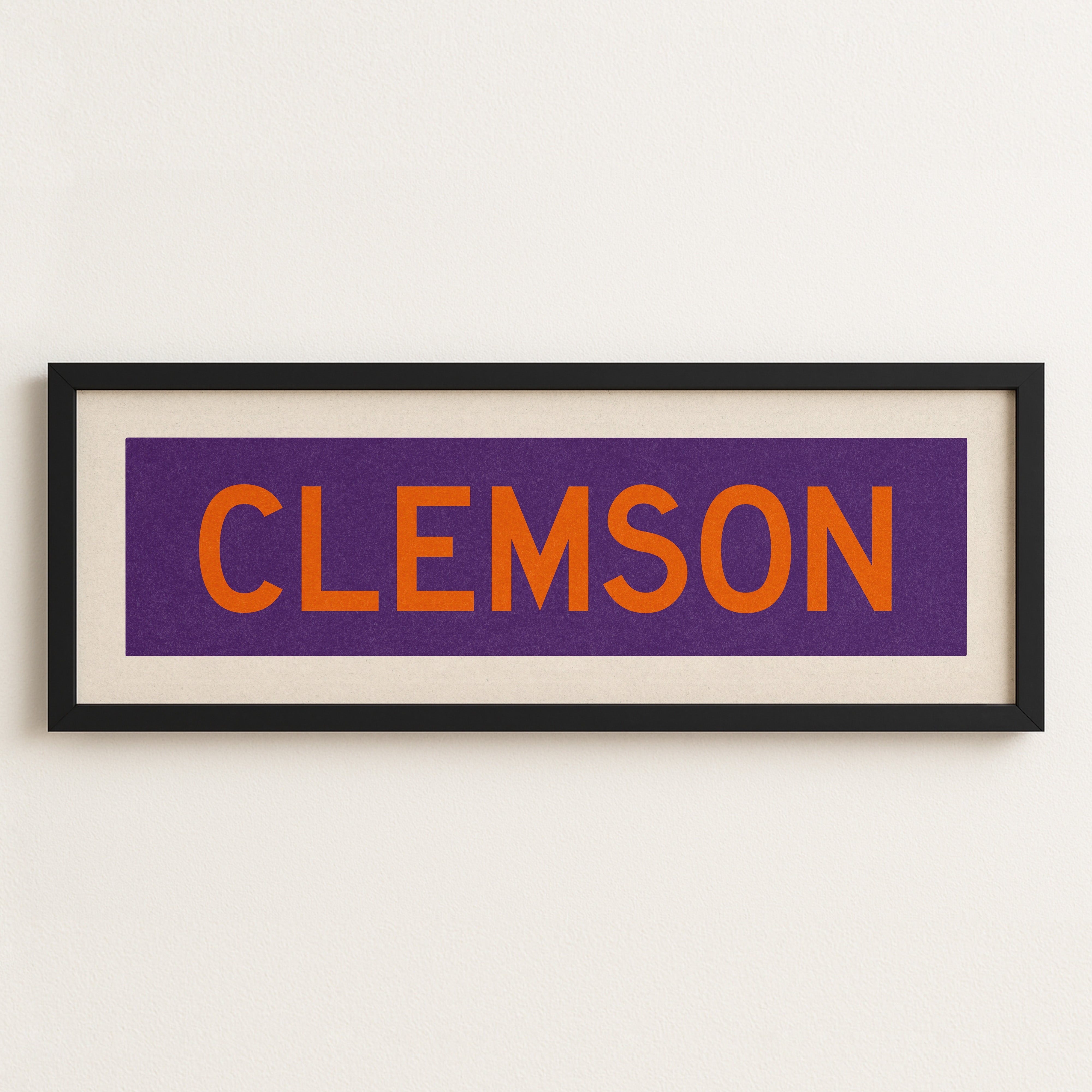 Framed Clemson Purple and Orange Bus Scroll - Tejas Country Club