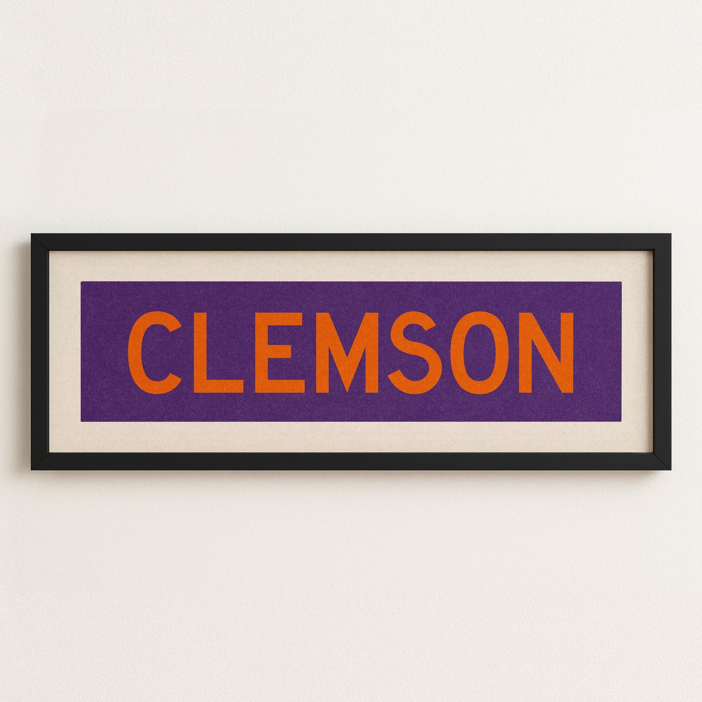Framed Clemson Purple and Orange Bus Scroll - Tejas Country Club