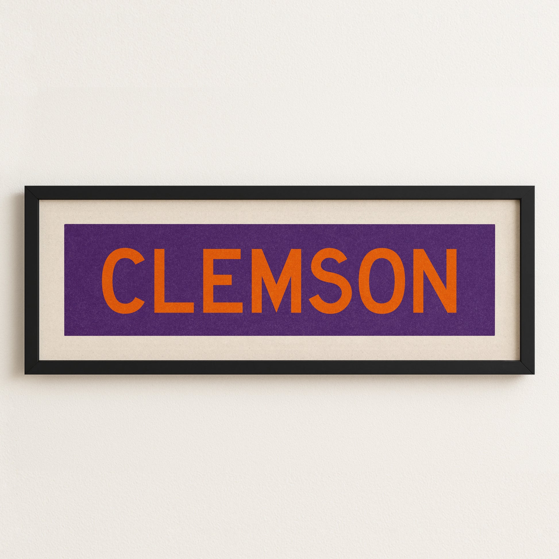 Framed Clemson Purple and Orange Bus Scroll - Tejas Country Club