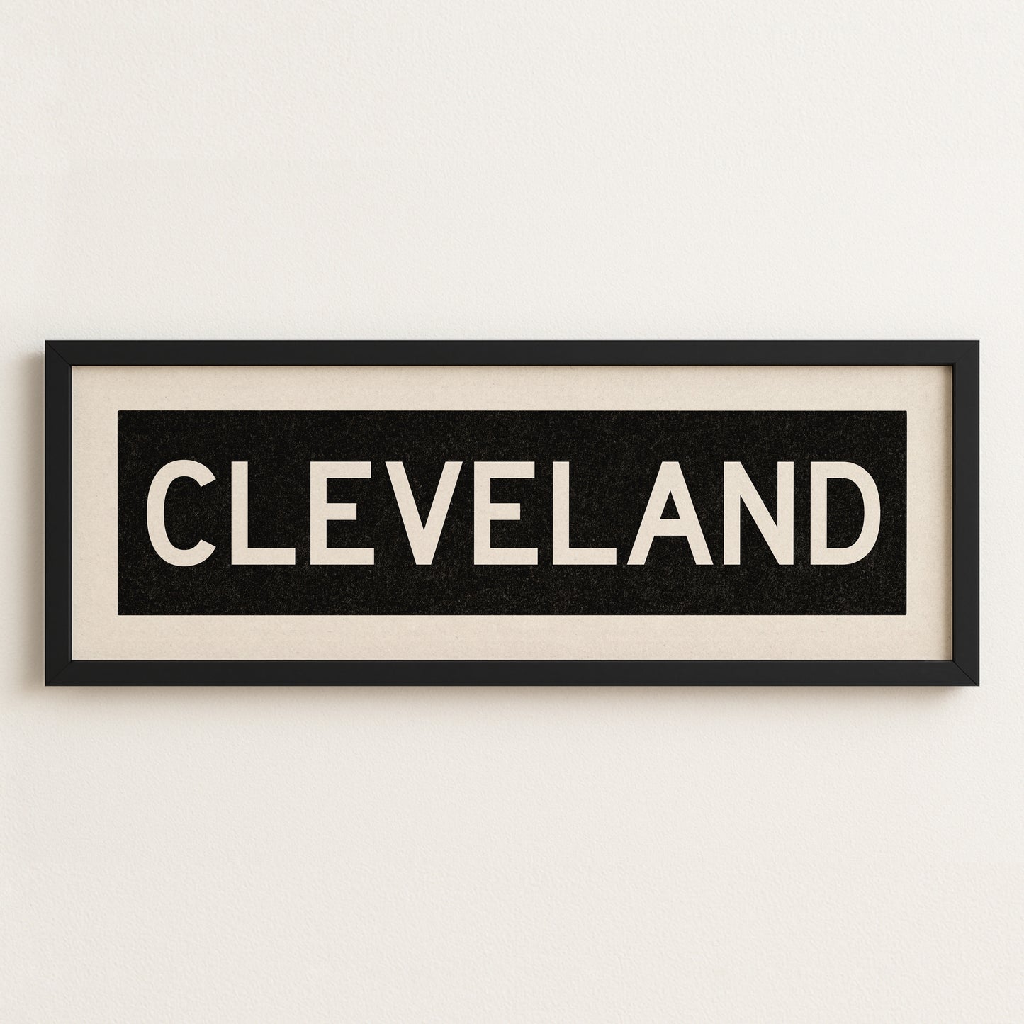 Framed Cleveland Ohio Bus Scroll