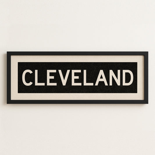 Framed Cleveland Ohio Bus Scroll