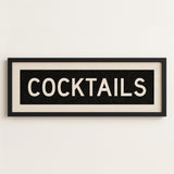 Framed Cocktails Bus Scroll Sign