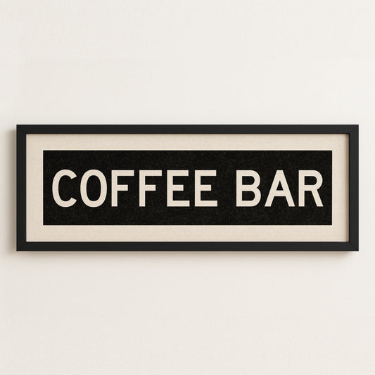Framed Coffee Bar Bus Scroll Sign