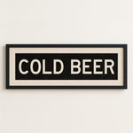 Framed Cold Beer Bus Scroll Sign - Tejas Country Club
