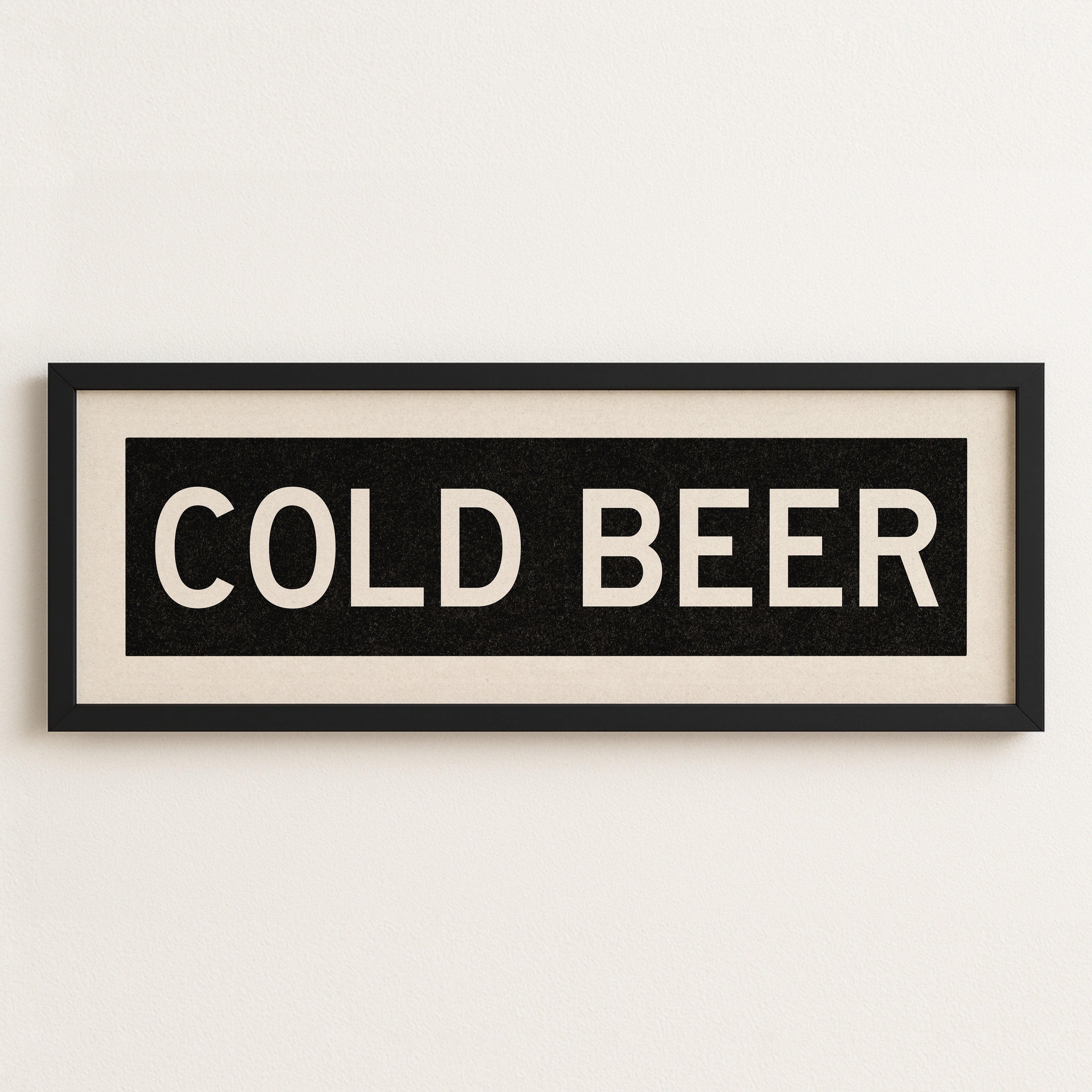 Framed Cold Beer Bus Scroll Sign - Tejas Country Club
