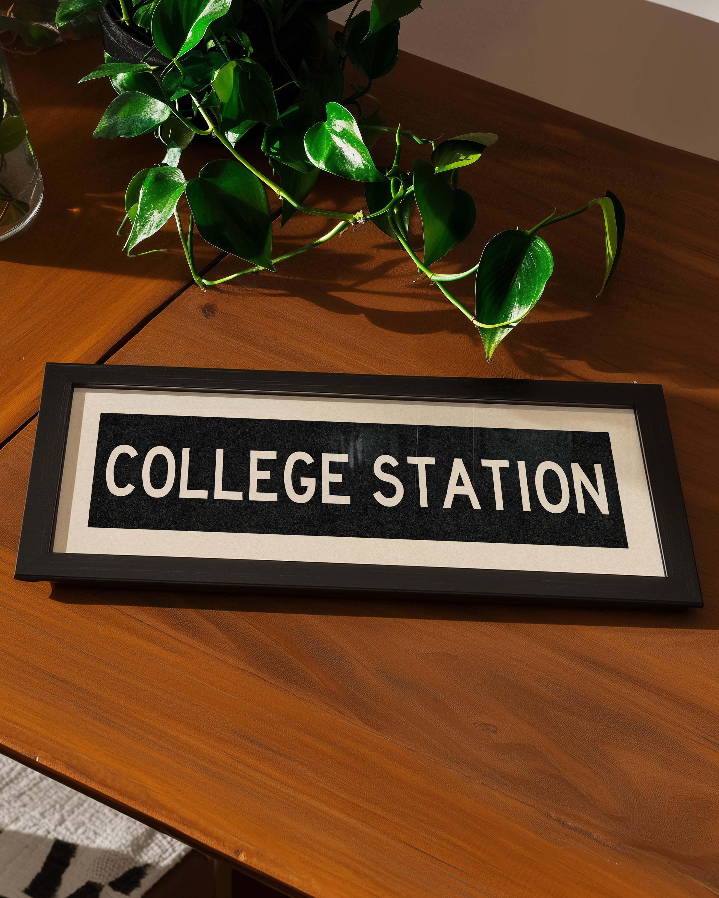 Framed College Station Texas Bus Scroll - Tejas Country Club