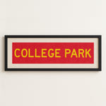 Framed College Park Red and Gold Bus Scroll - Tejas Country Club