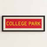 Framed College Park Red and Gold Bus Scroll - Tejas Country Club