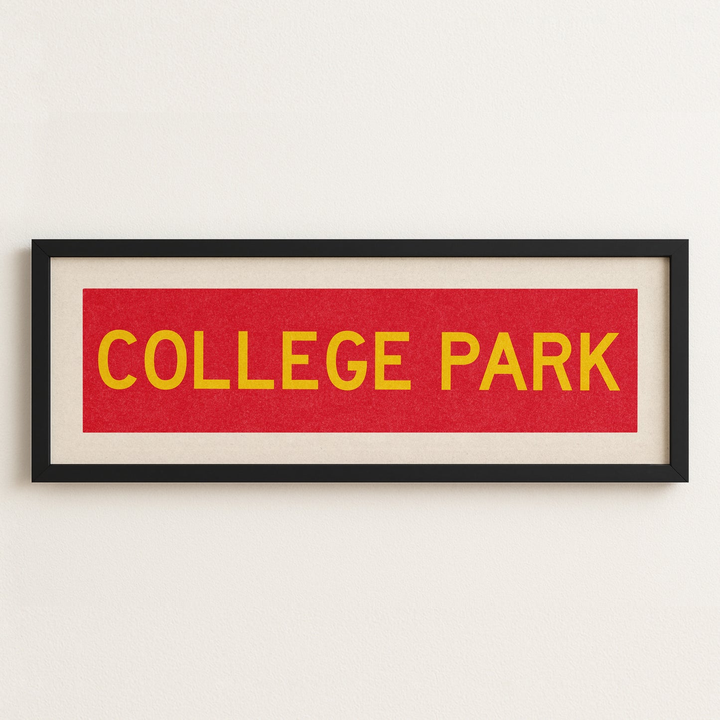 Framed College Park Red and Gold Bus Scroll - Tejas Country Club