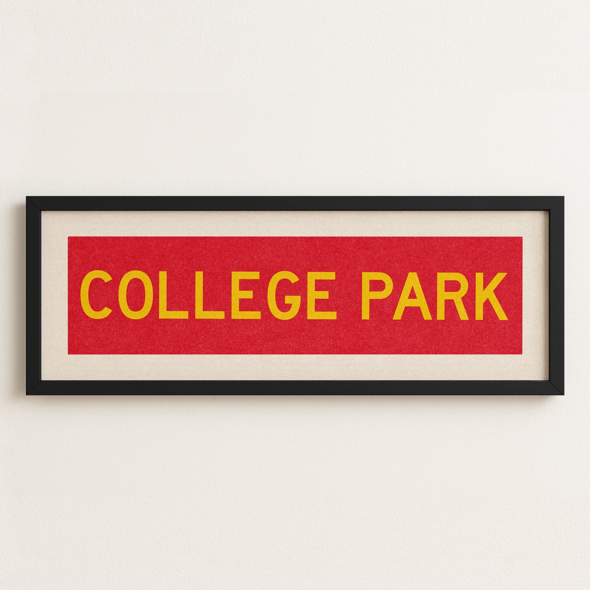 Framed College Park Red and Gold Bus Scroll - Tejas Country Club