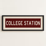 Framed College Station Maroon Bus Scroll - Tejas Country Club