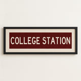 Framed College Station Maroon Bus Scroll - Tejas Country Club