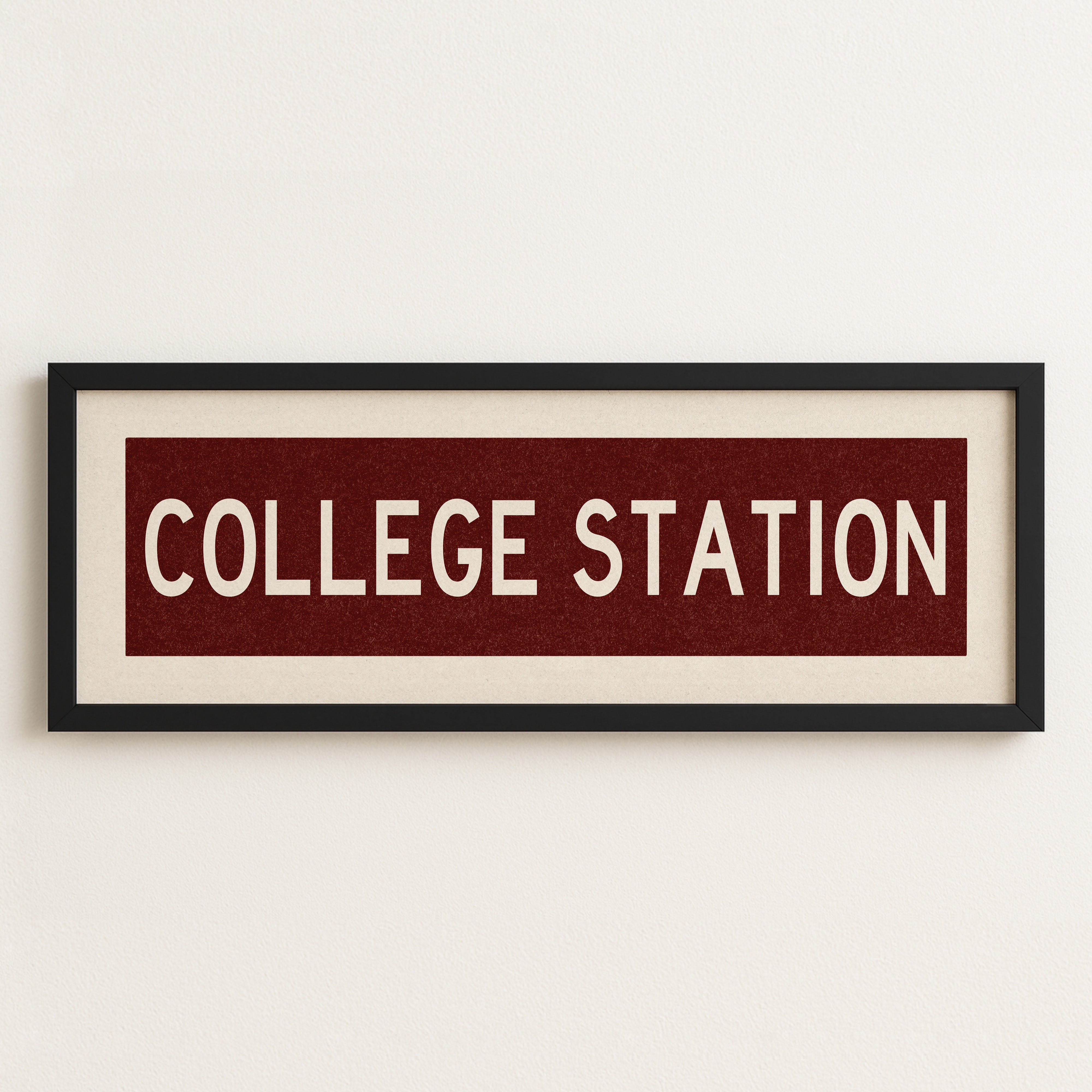 Framed College Station Maroon Bus Scroll - Tejas Country Club