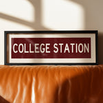 Framed College Station Maroon Bus Scroll - Tejas Country Club