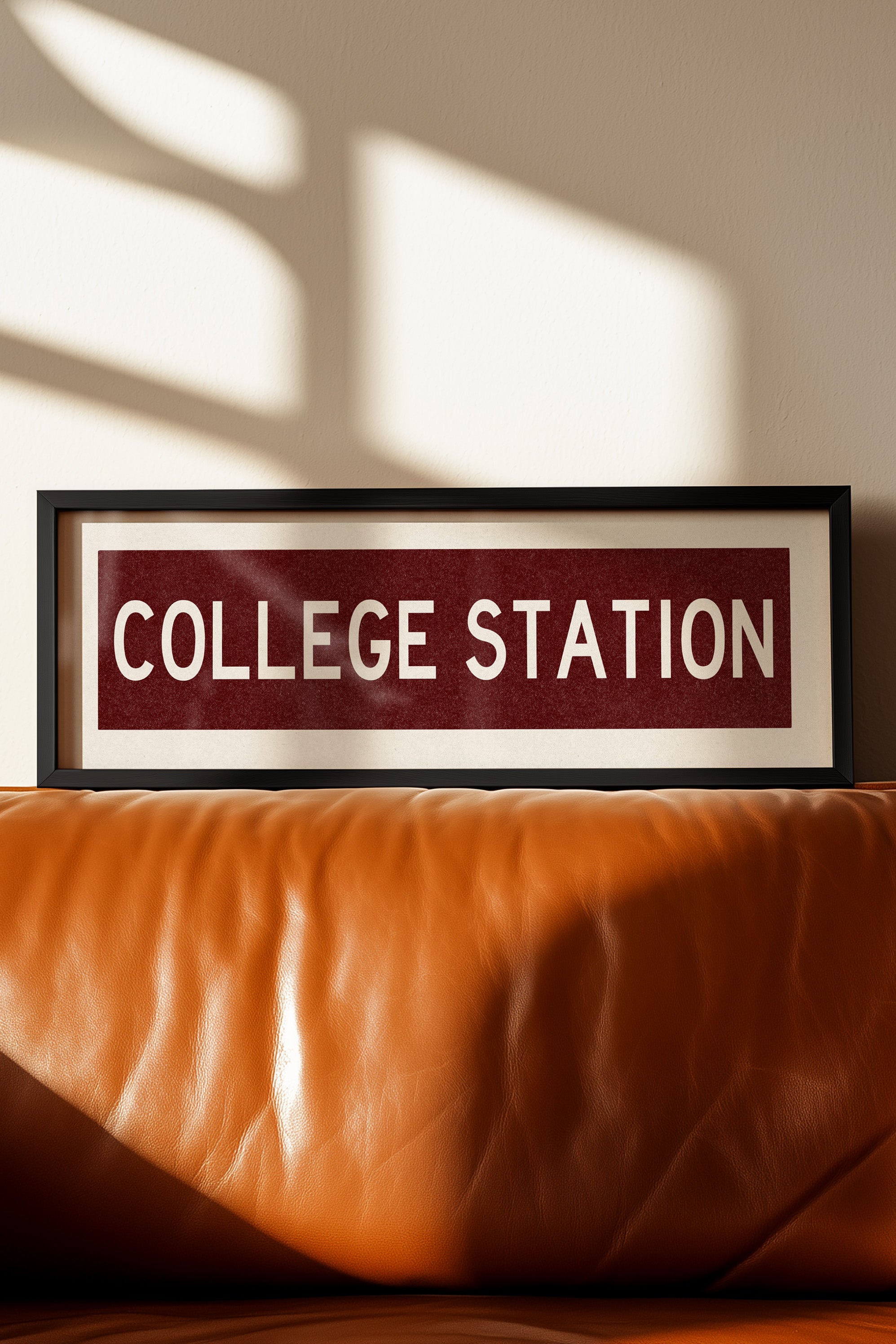 Framed College Station Maroon Bus Scroll - Tejas Country Club