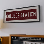Framed College Station Maroon Bus Scroll - Tejas Country Club