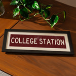 Framed College Station Maroon Bus Scroll - Tejas Country Club