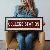 Framed College Station Maroon Bus Scroll - Tejas Country Club