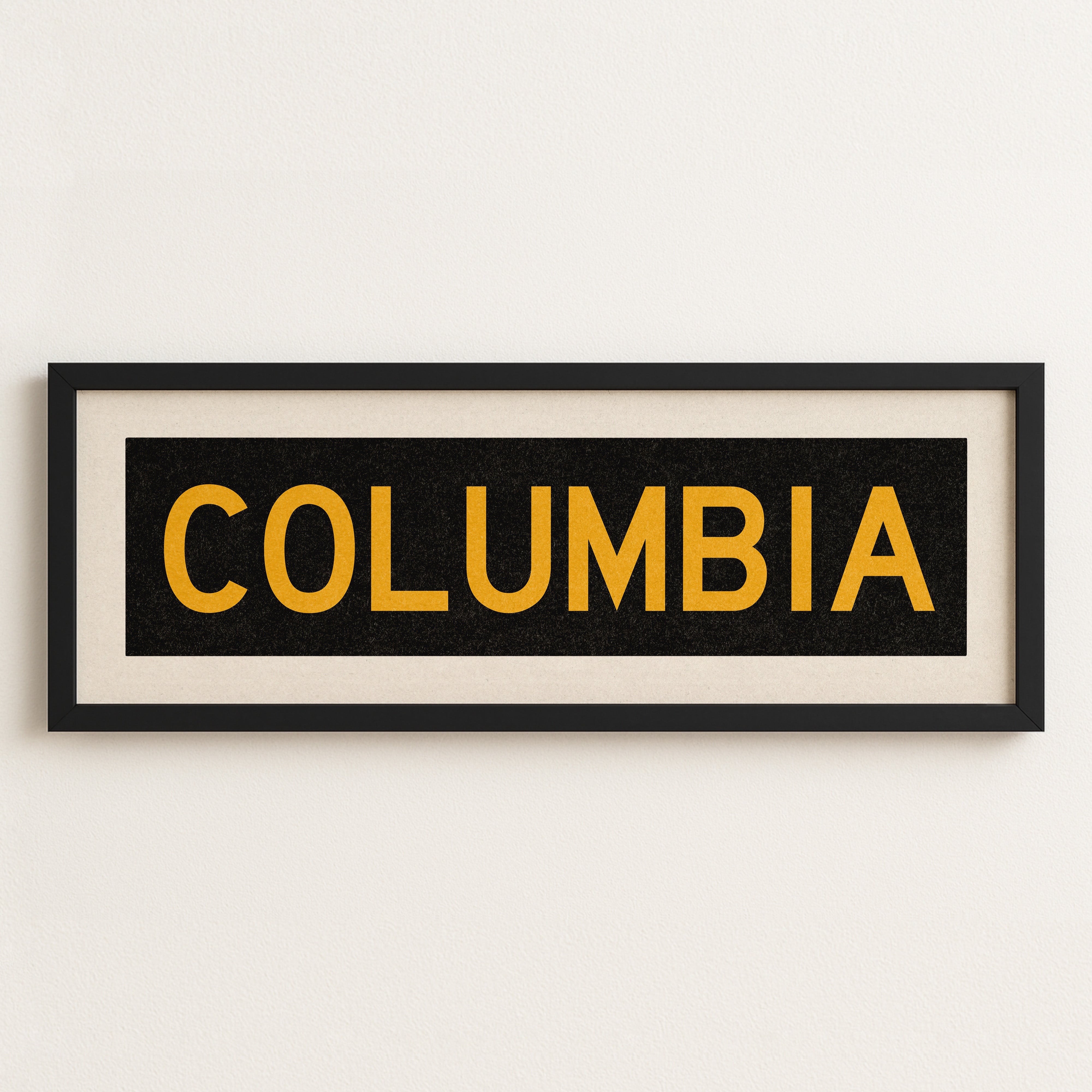 Framed Columbia Black and Gold Bus Scroll - Tejas Country Club