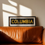 Framed Columbia Black and Gold Bus Scroll - Tejas Country Club