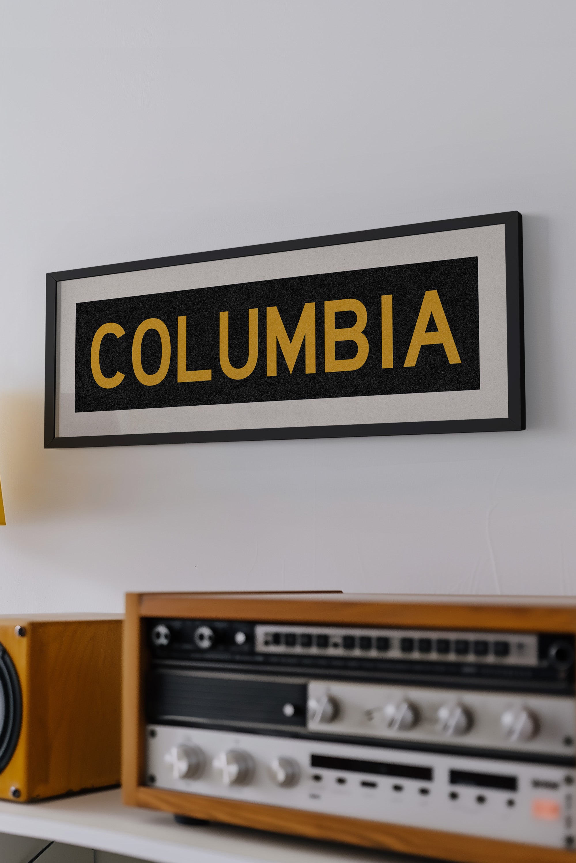 Framed Columbia Black and Gold Bus Scroll - Tejas Country Club