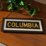 Framed Columbia Black and Gold Bus Scroll - Tejas Country Club
