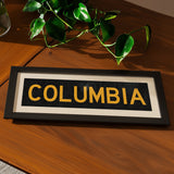 Framed Columbia Black and Gold Bus Scroll - Tejas Country Club