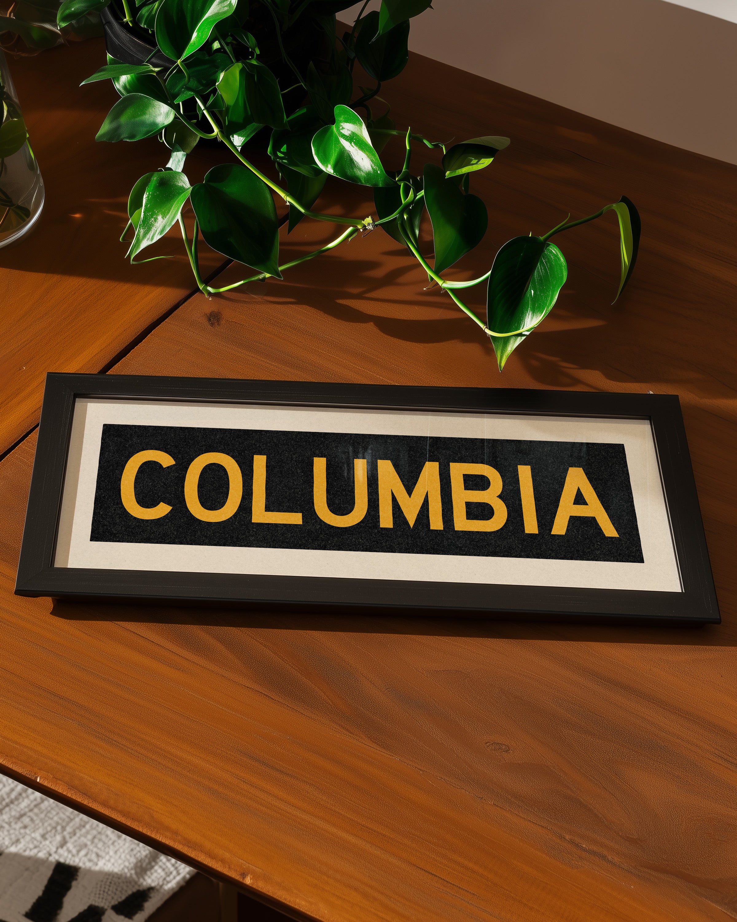 Framed Columbia Black and Gold Bus Scroll - Tejas Country Club