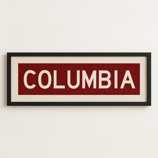 Framed Columbia Scarlet Bus Scroll - Tejas Country Club
