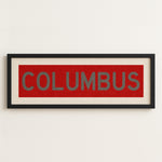 Framed Columbus Red Bus Scroll - Tejas Country Club