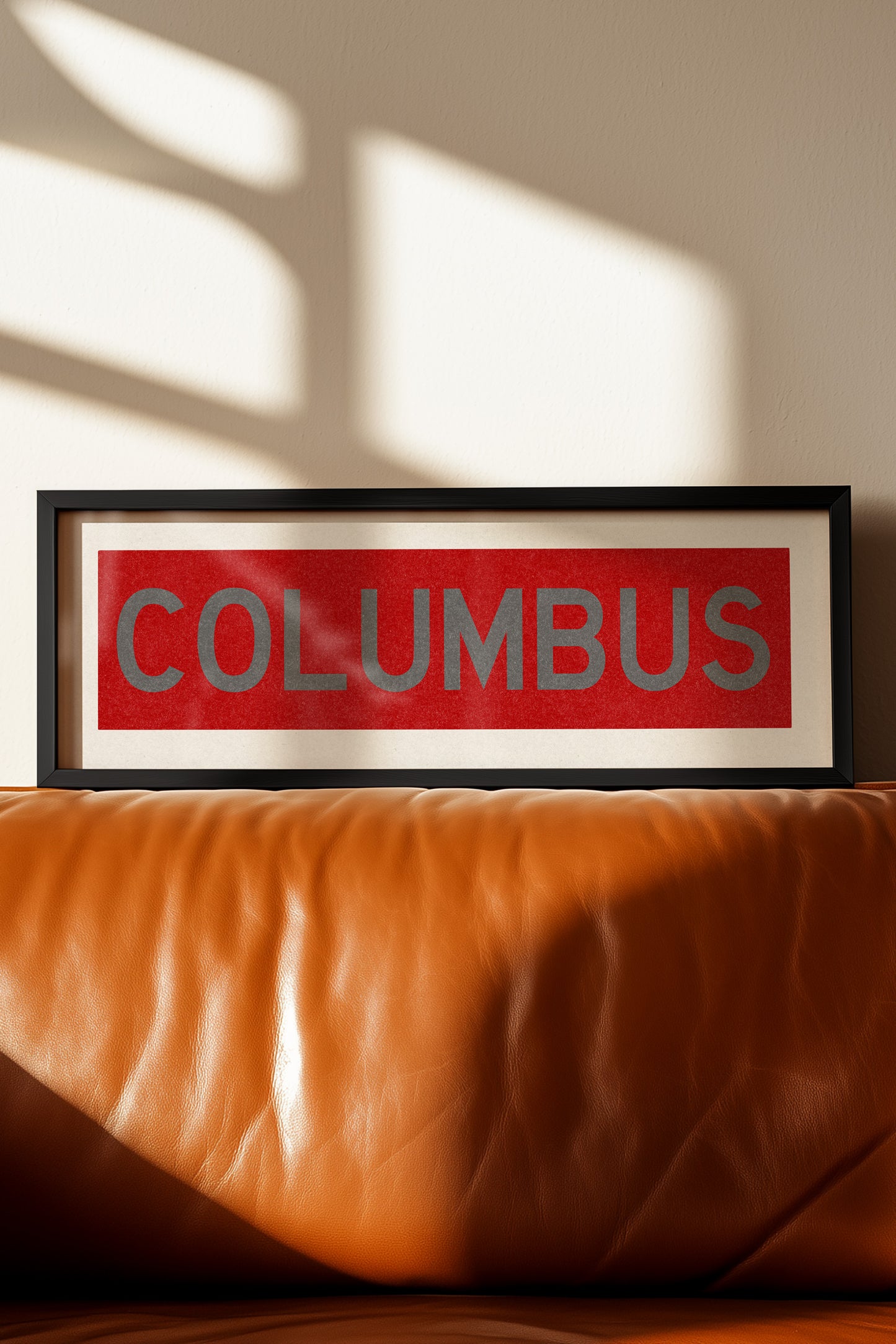Framed Columbus Red Bus Scroll