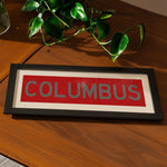 Framed Columbus Red Bus Scroll - Tejas Country Club