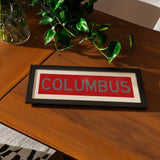 Framed Columbus Red Bus Scroll - Tejas Country Club
