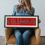 Framed Columbus Red Bus Scroll - Tejas Country Club