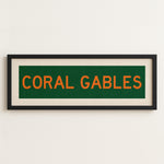 Framed Coral Gables Green and Orange Bus Scroll - Tejas Country Club
