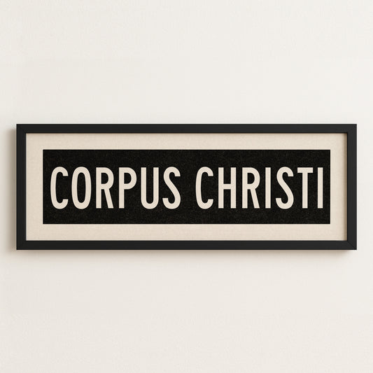 Framed Corpus Christi Texas Bus Scroll - Tejas Country Club