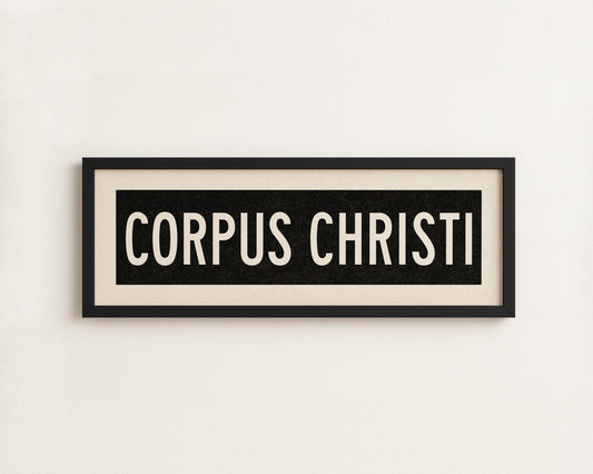 Framed Corpus Christi Texas Bus Scroll - Tejas Country Club