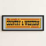 Framed Country & Western Cardio Gold Bumper Sticker Art Print