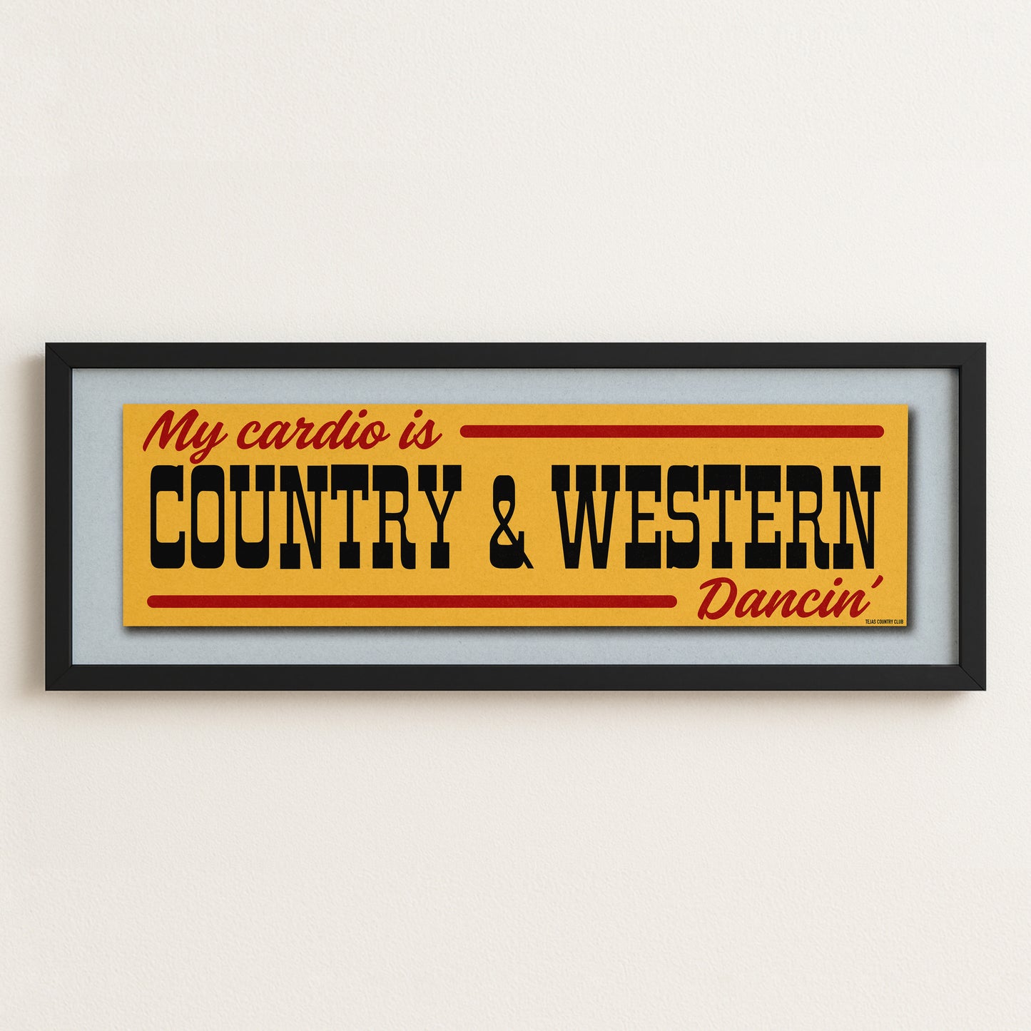 Framed Country & Western Cardio Gold Bumper Sticker Art Print