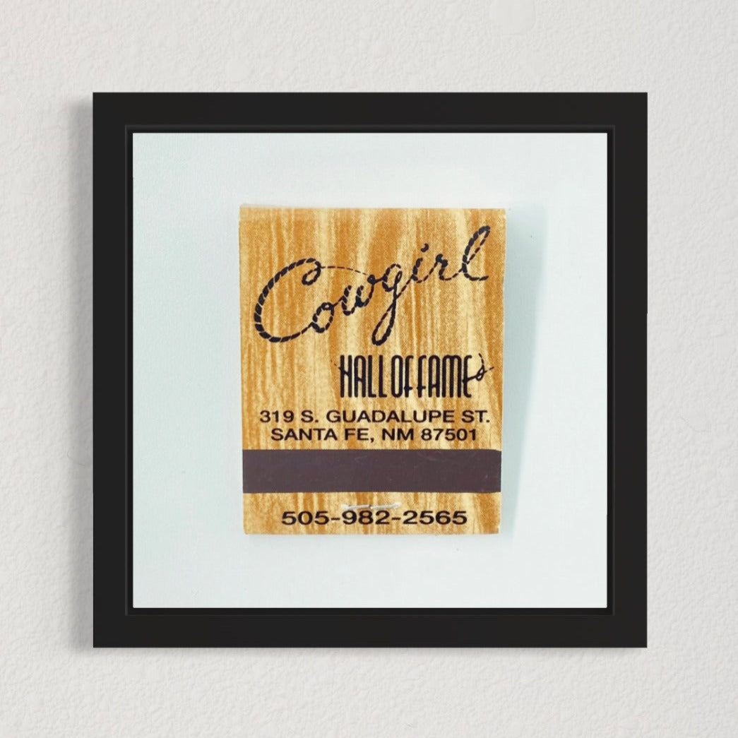 Cowgirl Hall of Fame Santa Fe New Mexico Matchbook Photography Print - Tejas Country Club