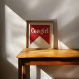Cowgirl Banner Typography Square Home Decor Art Print Poster - Tejas Country Club