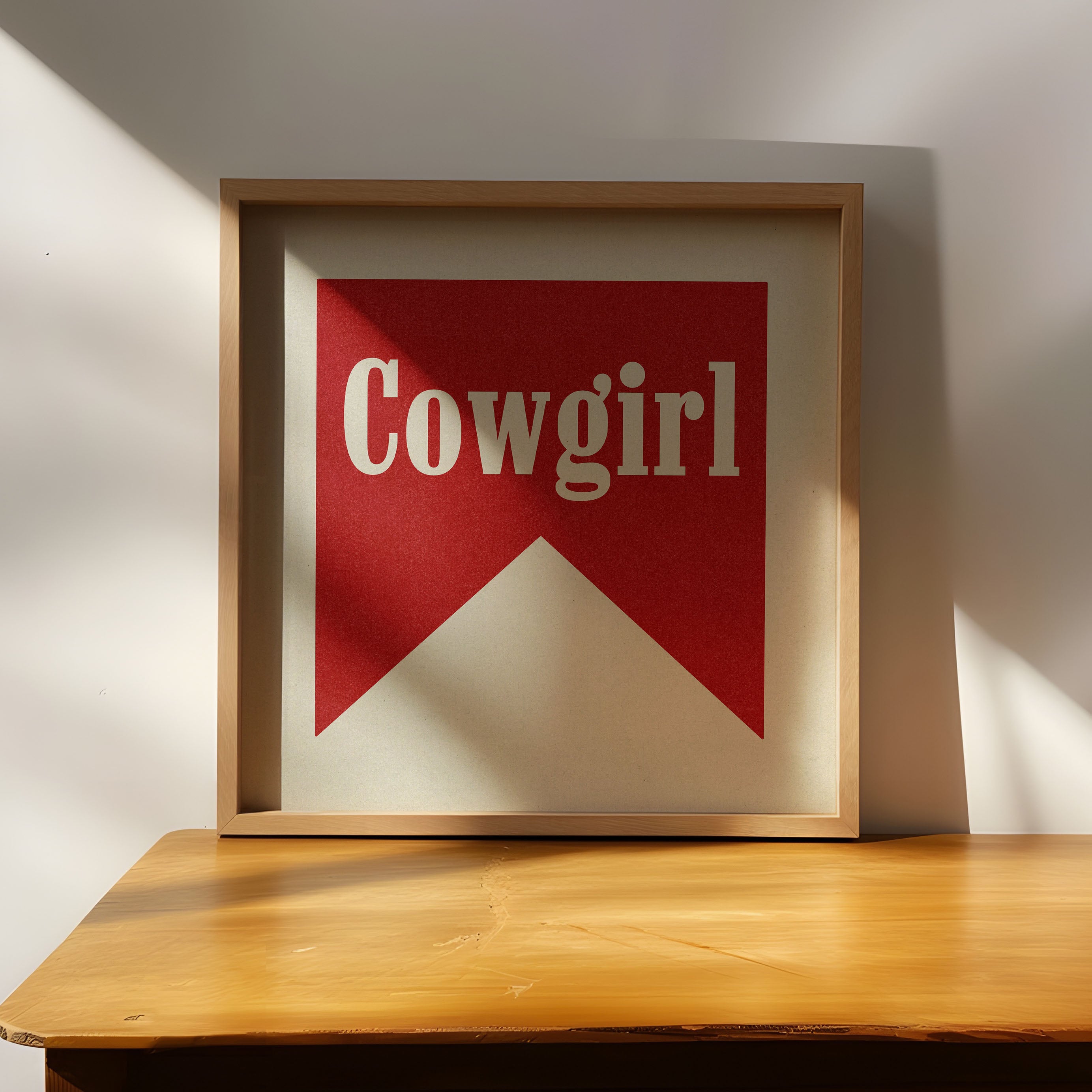 Cowgirl Banner Typography Square Home Decor Art Print Poster - Tejas Country Club
