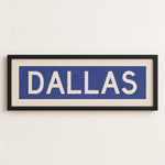 Framed Dallas Blue and White Bus Scroll - Tejas Country Club