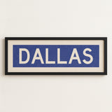 Framed Dallas Blue and White Bus Scroll - Tejas Country Club