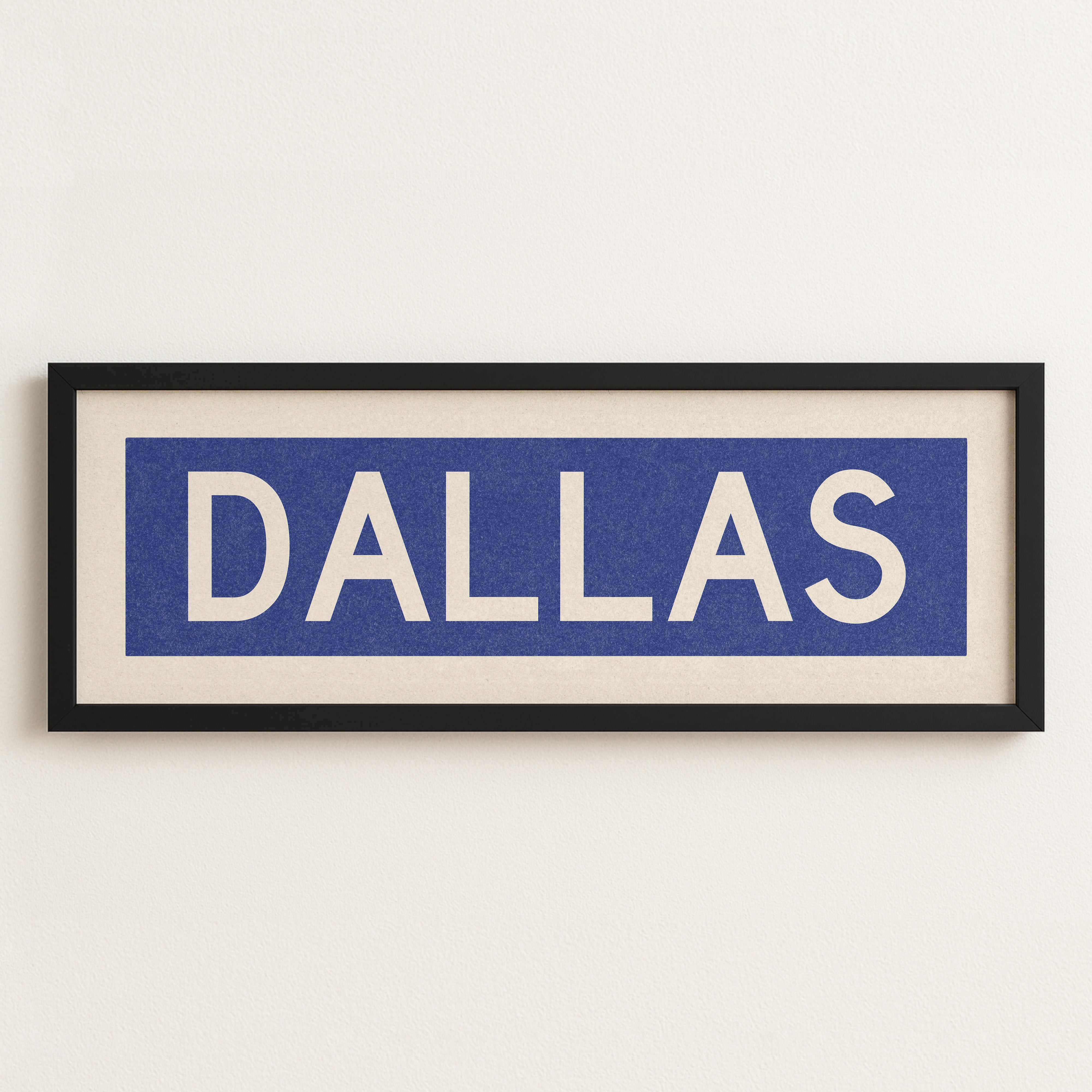 Framed Dallas Blue and White Bus Scroll - Tejas Country Club