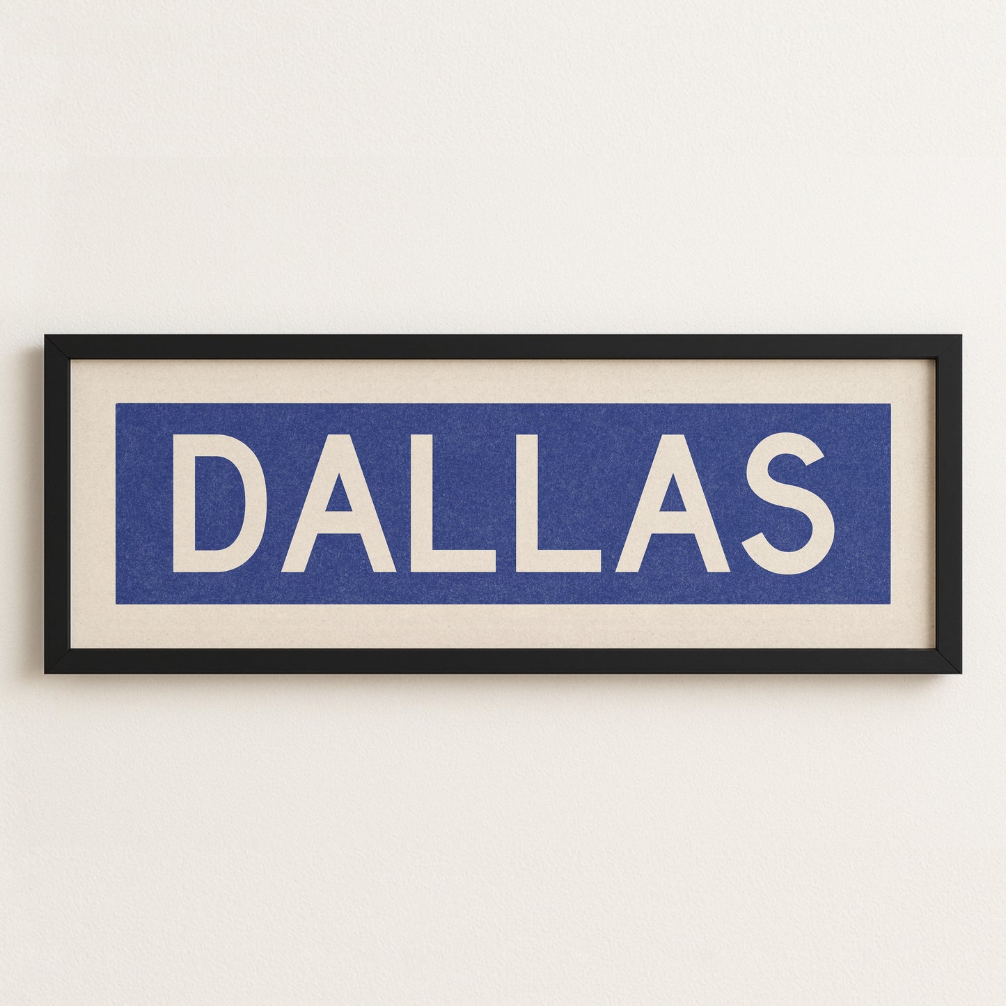 Framed Dallas Blue and White Bus Scroll - Tejas Country Club