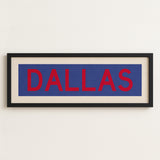 Framed Dallas Blue and Red Bus Scroll - Tejas Country Club