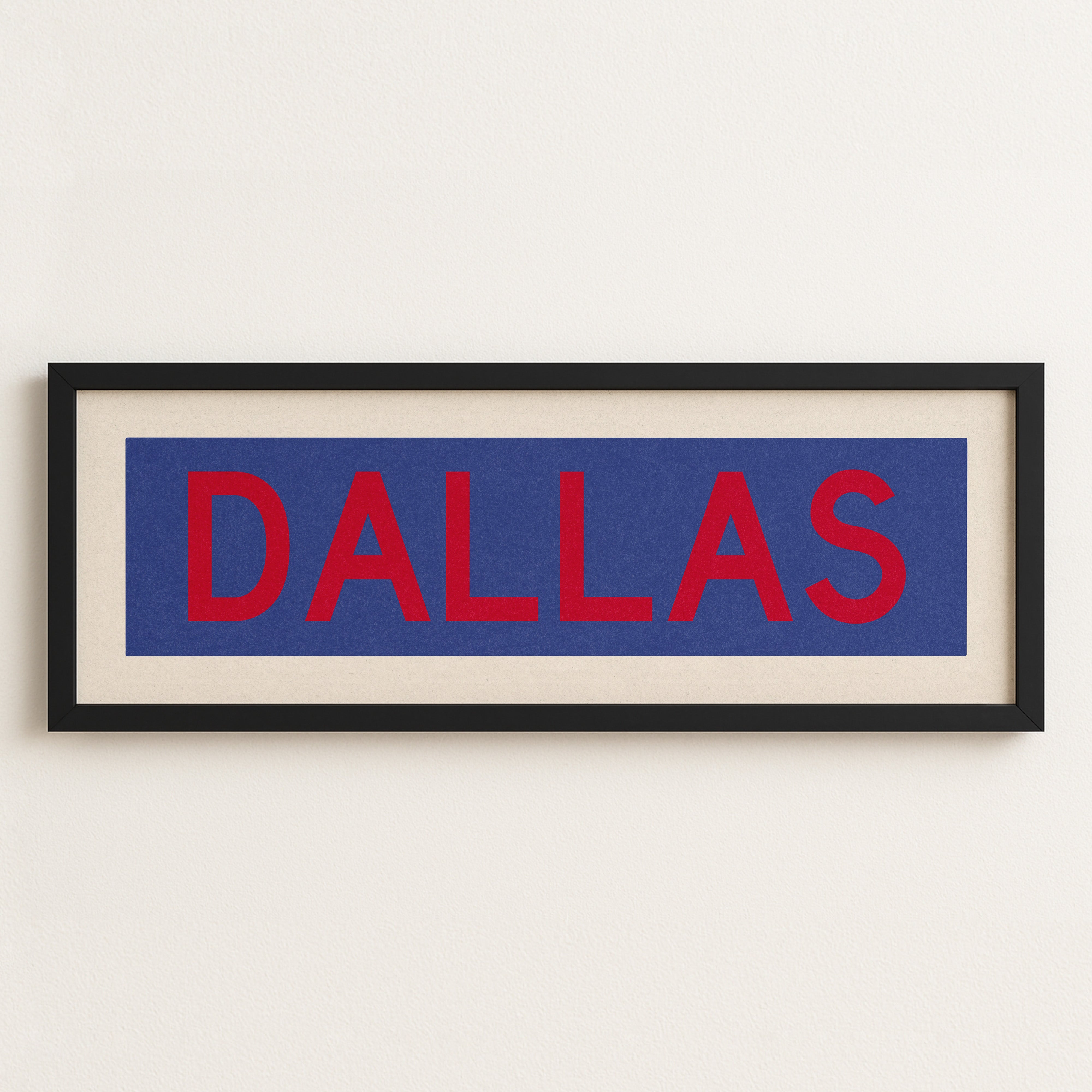 Framed Dallas Blue and Red Bus Scroll - Tejas Country Club