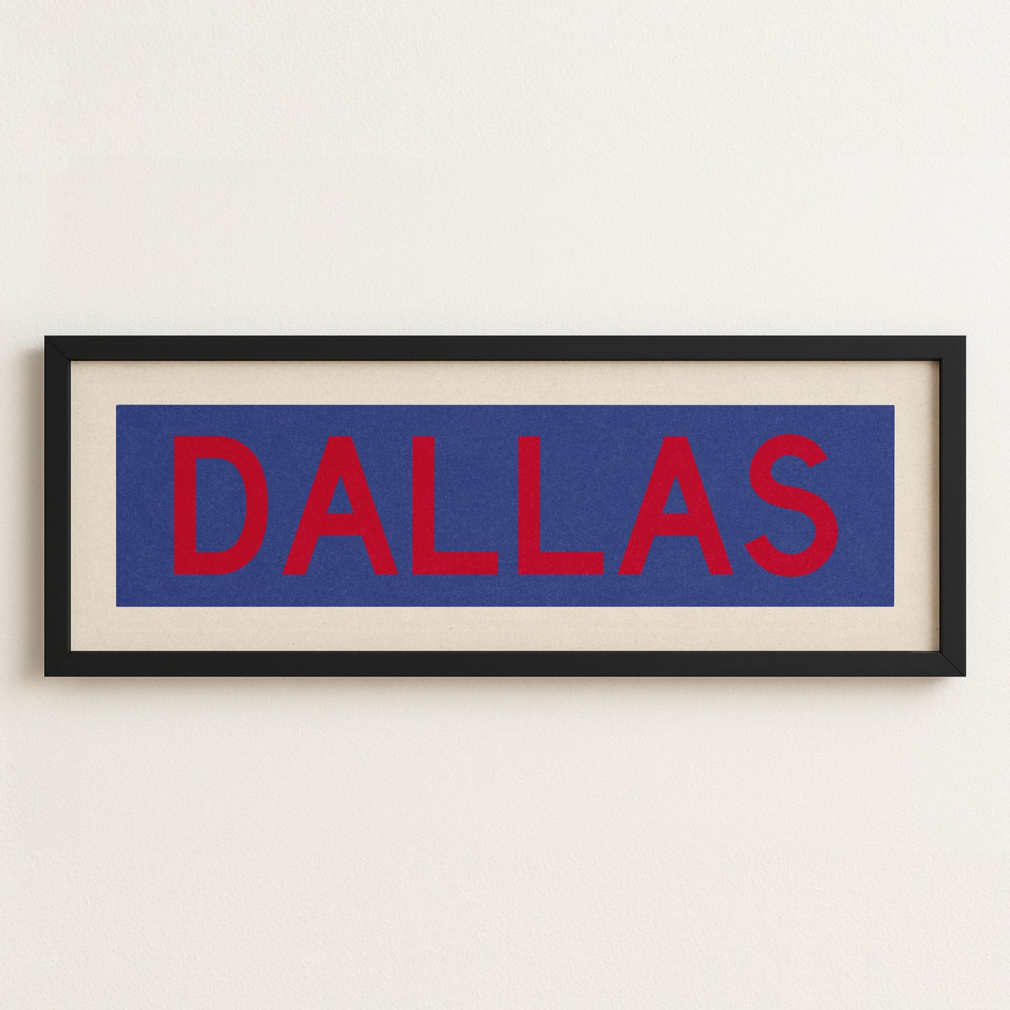 Framed Dallas Blue and Red Bus Scroll - Tejas Country Club